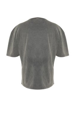 TRENDYOL MAN Antrasit Oversize/Genis Kesim Soluk Efekt Yaz? Bask?l? %100 Pamuklu T-Shirt TMNSS22TS0237 - Trendyolmilla фото 8