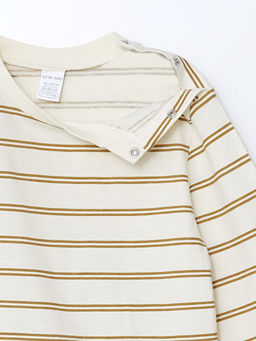 Bisiklet Yaka ?izgili Erkek Bebek Ti??rt