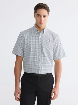 Рубашка Regular Fit мужская в клетку из поплина