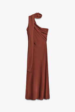 ASYMMETRIC MIDI DRESS WITH SCARF - Zara фото 7