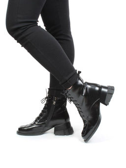 01-CYY11-1 BLACK Ботинки демисезонные женские (натуральная кожа, байка) - Фабричный китай фото 6