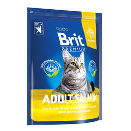 Брит Premium Cat Adult Salmon сухой корм премиум класса с лососем для взрослых кошек. 2 кг