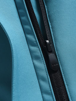 Парка женская софтшелл виндстоппер удлинённая с капюшоном бирюзового цвета 9614_1Br