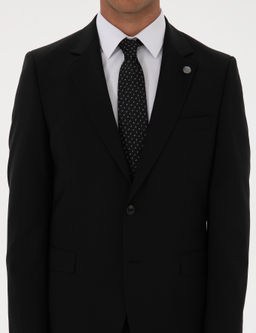 Siyah Slim Fit %100 Y_n Tak_m Elbise