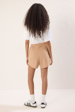 TRENDYOLMILLA Siyah Regular/Normal Kal?p Yuksek Bel K?sa Esnek Orme Sort TWOSS21SR0086 фото 14