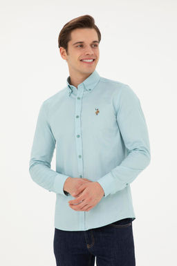 Мужская мятная базовая рубашка с длинным рукавом - U.s. polo assn фото 3