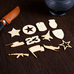 Цена за 2 шт. Набор для творчества 23 февраля (12 шт) в пакетике, 4,5х4,5 см