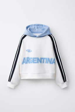 SUDADERA ESTAMPADO ARGENTINA / Blanco roto