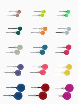 Серьги пусеты QF «Рэйчел», 15 пар, бусины d=6-10 мм, цвет МИКС