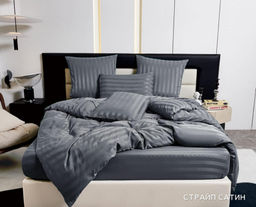 КПБ Denvol Страйп-сатин на резинке по кругу DENSSR009 2 спальный