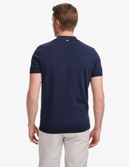 Lacivert Slim Fit Polo Yaka Fermuarl_ Triko Ti__rt