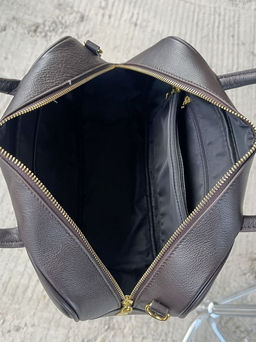 Женская кожаная сумка бочонок 1003 Кофе