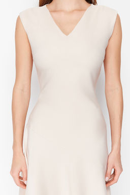 Tas Etegi Asimetrik Midi Dokuma Elbise TWOSS24EL00513