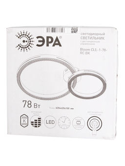 Светильник потолочный LED Bloom CLL-1-78-RC, 78 Вт, 3000-6000К, 62×42×10 см, с ПДУ, чёрный