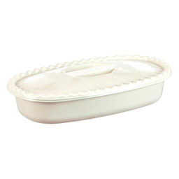 Миска п/эт. 1,5л прямоуг. с крышкой (белый) (М1322)