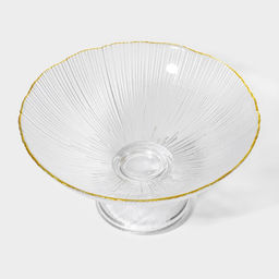 Ваза для фруктов «Фейерверк», 630 мл, 18×9 см, стекло, прозрачная