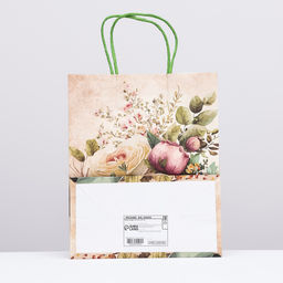 Цена за 2 шт. Пакет крафтовый Цветы, 25?22?11 см