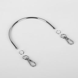 Ручка для сумки «Полукруг», металлическая, с карабинами, 12×9 см, цвет серебряный