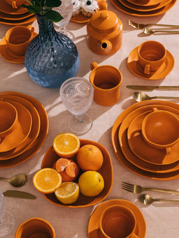 Тарелка Magistro Potter, d=26 см, фарфор, оранжевая фото 10