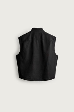 CAMISA TANK CROPPED FIT CUADROS / Negro - Zara фото 8