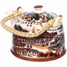 Чайник заварочный керамический 700мл с ситом "Китайская деревня"