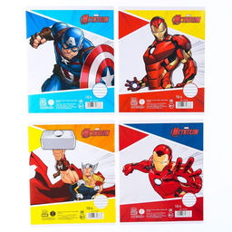 Цена за 20 шт. Тетрадь 18 листов, в линейку, МИКС 4 видов, обложка мелованная бумага, Мстители - Marvel фото 4