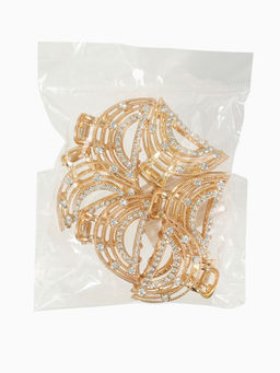 Цена за 6 шт. Краб для волос "Джули" дуга, 4 см, золото