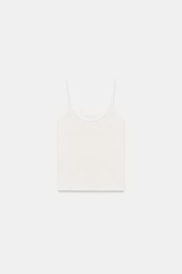 CAMISETA POLIAMIDA TIRANTES FINOS / Crudo - Zara фото 6