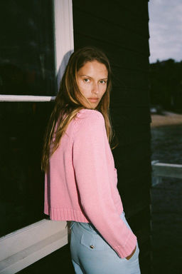 KNIT JACKET WITH STONE BUTTONS - Zara фото 3
