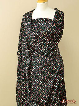 Штапель Премиум Цветные тюльпанчики на темно-зеленом, ш.1.43м, вискоза-100%, 120гр/м.кв - Купава фото 3