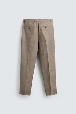 PANTAL?N REGULAR FIT 100% LINO / Blanco - Zara фото 8