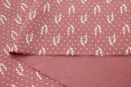 Теплый хлопок Набойка-веточки с горошком цв.св.кораллово-брусничный, ш.1.48м, хл-100%, 160гр/м.кв - Купава фото 5