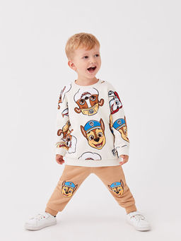 Bisiklet Yaka Paw Patrol Bask?l? Erkek Bebek 2li Tak?m