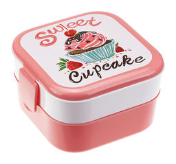 Контейнер для обеда (с вкладышем) 0,4+0,4л в ассорт. арт. М1232