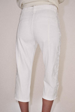 JEANS ZW COLLECTION CAPRI TIRO MEDIO BORDADOS / Crudo - Zara фото 3