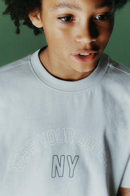 CAMISETA JOGGING TEXTO / Menta