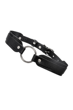 Чокер-ошейник Pecado BDSM, со скруглёнными углами, натуральная кожа, чёрный