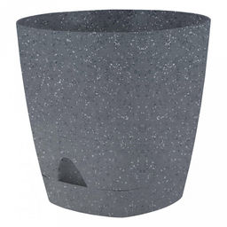 Ingreen Горшок для цветов пластмассовый Amsterdam 2,5л, д17см, h16см, с прикорневым поливом, темный камень (Россия) - Домашняя Мода фото 3