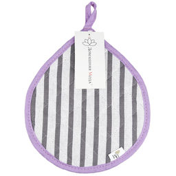 Прихватка 20х25см Лайн-3, форма Капелька, рогожка 171г/м2, хлопок 100%, наполнитель - ватин 280г/м2, на пластмассовом подвесе, Домашняя мода (Россия)