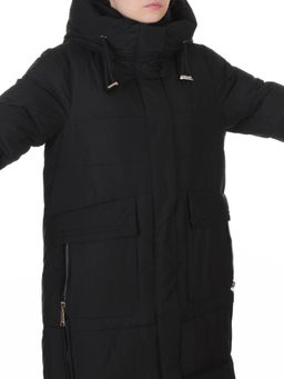 8359 BLACK Пальто зимнее женское (200 гр. холлофайбер)