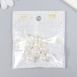 Декор для творчества пластик «Жемчужина-капелька с петелькой» набор 10 шт. 1.4×1 см