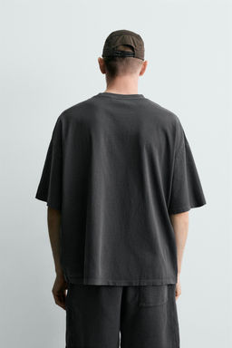 CAMISETA B?SICA LAVADA / Antracita oscuro - Zara фото 3