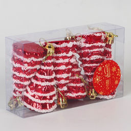 Ёлочные игрушки 6 шт. Ёлочка праздничная 3.57 см, красный - Зимнее волшебство фото 2