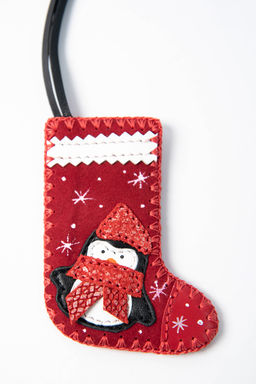 Брелок кожаный Сапожок Пингвин ДС-603.30 красный - Protege фото 4