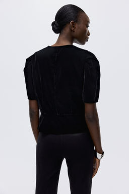 Blusa de velour con peplum - H&m фото 5