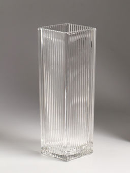 Ваза стекло настольная "Бритт" полосы, 24х8 см, прозрачный