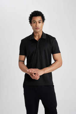 DeFactoFit Спортивная футболка с короткими рукавами и воротником-поло Slim Fit  фото 7