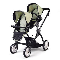 Коляская кукольная металлическая, для двойни, регулируемая посадка