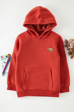 Kiremit Erkek Cocuk Bask?l? Orme Mini Me Sweatshirt TKDAW25SW00122