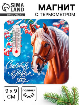 Цена за 3 шт. Магнит с термометром «Счастья в Новом году», 9×9 см